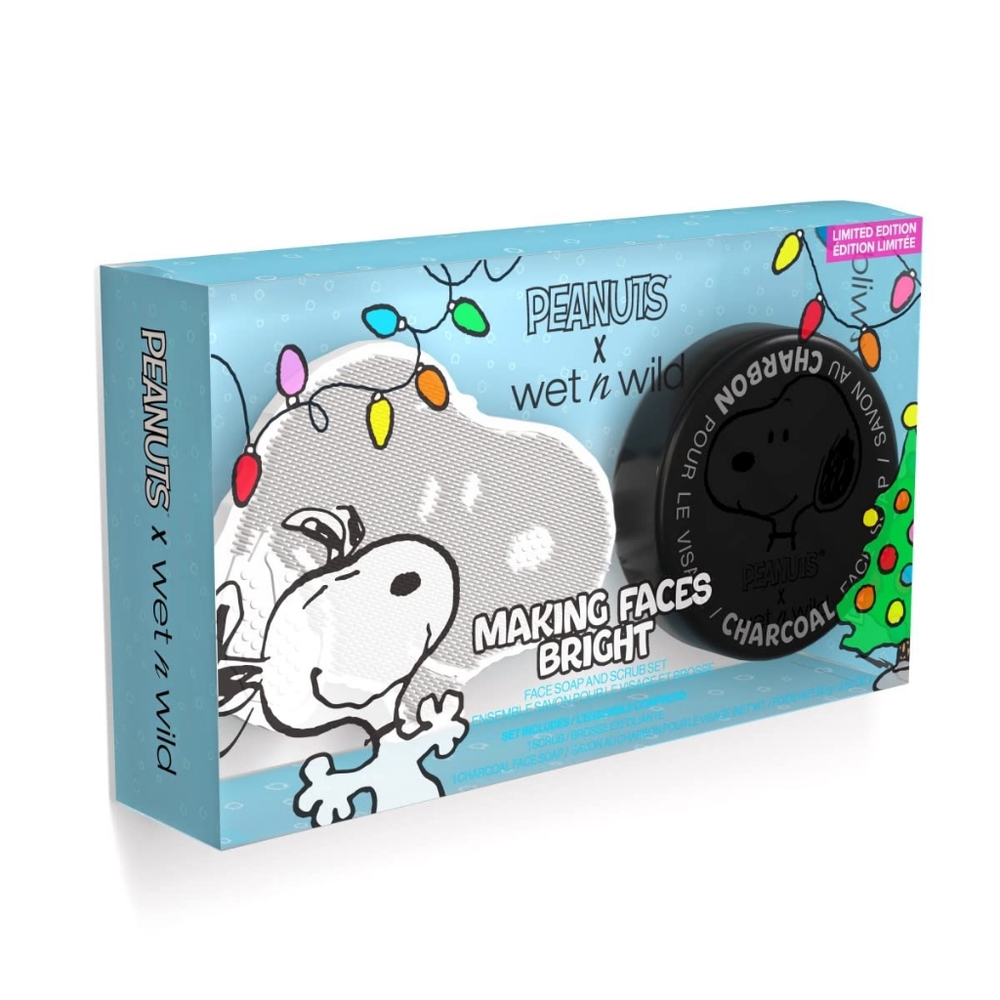 Wet n Wild Peanuts Snoopy Charcoal Face Soap and Scrubber Set